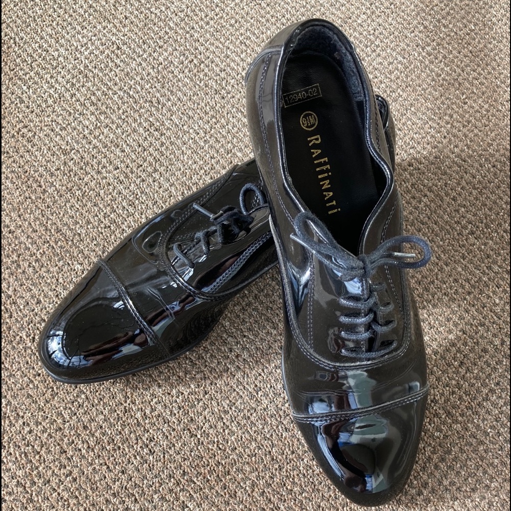 Men’s Raffinati Black Shiny Lace Up Dress Shoes